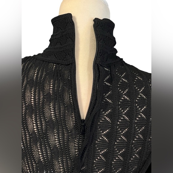 Givenchy Women’s Asymmetrical Open Knit Black Mock Neck Sweater Size XS - Picture 15 of 16